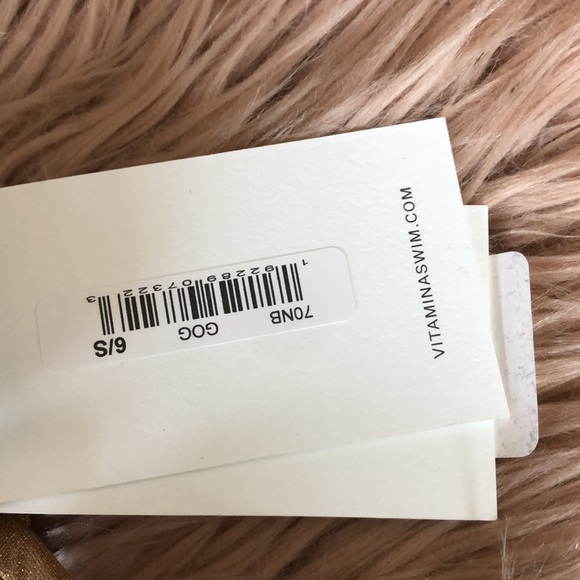 VITAMIN A Tie Side Bikini Bottom in golden glow. Bottom and top. Top size 8 M. - Picture 6 of 13